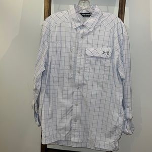 Under Armour Fishing Shirt in green/blue plaid